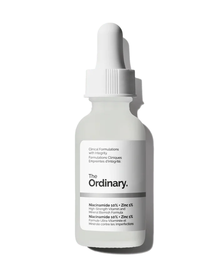 The Ordinary Niacinamide 10% + Zinc 1% serum bottle for oil control and clear skin